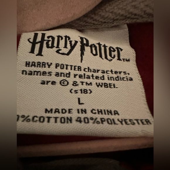 HARRY POTTER HOGWARTS LETTERMANS HOODIE - Picture 4 of 4